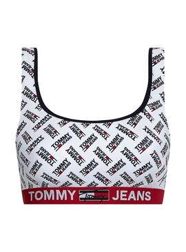 Top Bikini Tommy Jeans Bralette Blanc pour Femme
