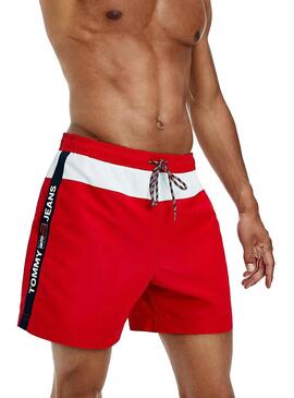 Slip de bain Tommy Hilfiger Medium Rouge et Blanc Homme