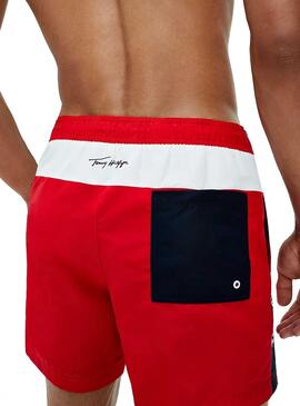 Slip de bain Tommy Hilfiger Medium Rouge et Blanc Homme