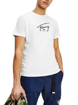 T-Shirt Tommy Jeans Hand Written Blanc Homme