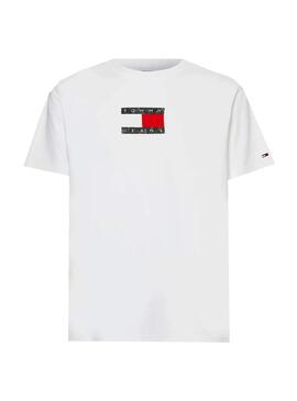 T-Shirt Tommy Jeans Camo Flag Blanc pour Homme