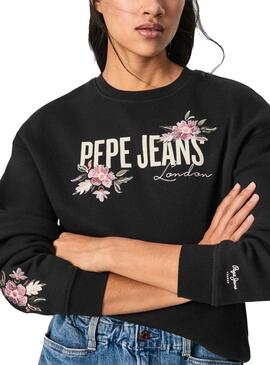 Sweat Pepe Jeans Portia Noir pour Femme