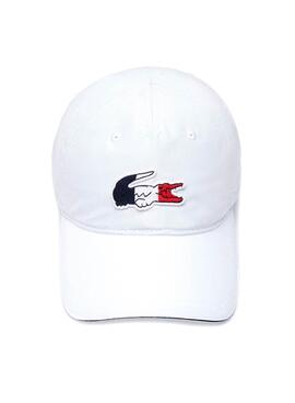 Chapeau Lacoste Logo Oversize Blanc pour Homme