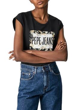 T-Shirt Pepe Jeans Corinne Noir pour Femme