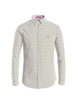 Chemise Tommy Jeans Disty Print Blanc pour Homme