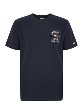 T-Shirt Tommy Jeans Chest Written Bleu marine Homme