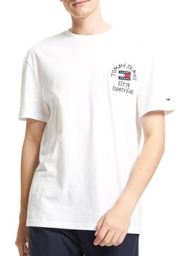 T-Shirt Tommy Jeans Chest Written Blanc Homme