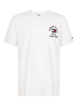 T-Shirt Tommy Jeans Chest Written Blanc Homme