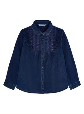 Chemise Mayoral Embroidered Denim pour Fille