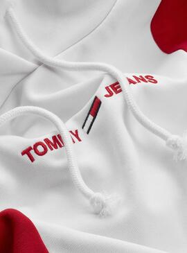 Sweat Tommy Jeans Reg Linear Blanc pour Femme