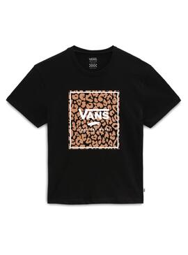 T-Shirt Vans Imprimé Léopard Noire pour Fille