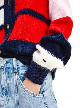 Cardigan Tommy Jeans Color Block Multi pour Femme