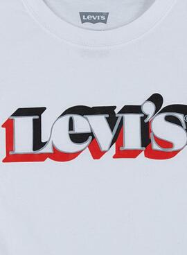 T-Shirt Levis Logo 3D Blanc pour Garçon