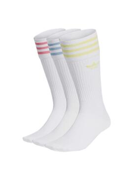 Chaussettes Adidas Solid Crew Chaussette Blanc Garçon Fille