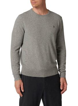 Pull Polo Ralph Lauren Basic Gris pour Homme