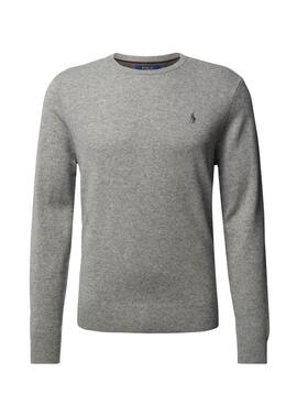 Pull Polo Ralph Lauren Basic Gris pour Homme