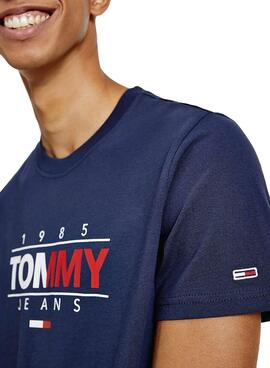 T-Shirt Tommy Jeans Logo 1985 Bleu pour Homme