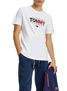 T-Shirt Tommy Jeans 1985 Logo Blanc