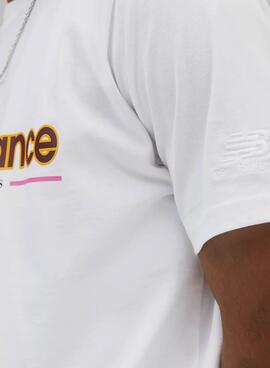 T-Shirt New Balance Athlétisme Blanc pour Homme
