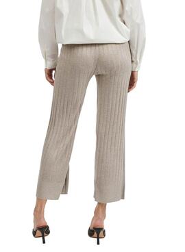 Pantalon Culotte Vila Viribbia Beige pour Femme