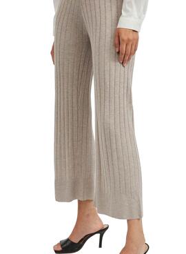 Pantalon Culotte Vila Viribbia Beige pour Femme