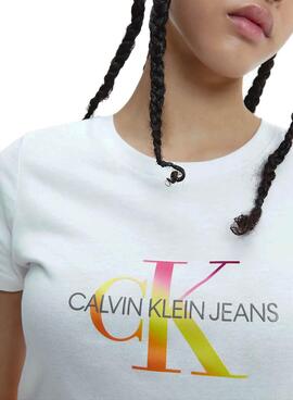 T-Shirt Calvin Klein Jeans Filled Blanc Femme