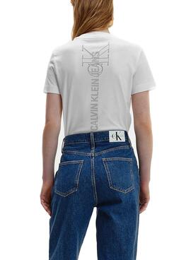 T-Shirt Calvin Klein Jeans Vertical Blanc Femme