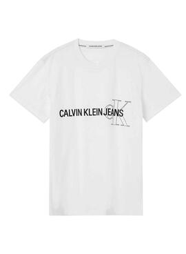T-Shirt Calvin Klein Instit Blanc pour Homme