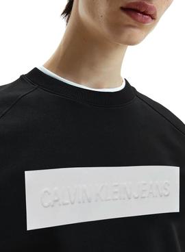 Sweat Calvin Klein Blocking Noire Homme