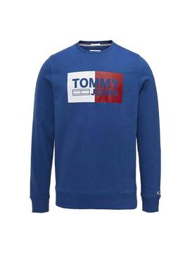 Sweat Tommy Jeans Essential Logo Bleu Homme