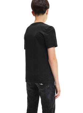 T-Shirt Calvin Klein Shadow Logo Noire Garçon