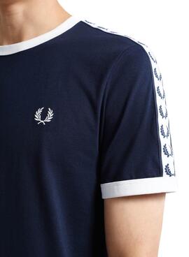 T-Shirt Fred Perry Taped Ringer Bleu marine De Homme