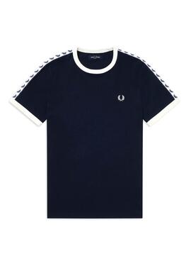 T-Shirt Fred Perry Taped Ringer Bleu marine De Homme