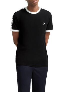 T-Shirt Fred Perry Taped Ringer Noire pour Homme