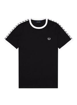 T-Shirt Fred Perry Taped Ringer Noire pour Homme