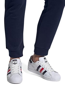 Baskets Adidas Superstar Blanc Bandas Homme