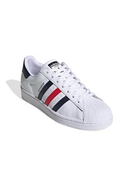Baskets Adidas Superstar Blanc Bandas Homme