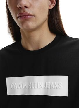 T-Shirt Calvin Klein Blocking Logo Noire Homme