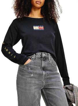 T-Shirt Tommy Jeans Ancienne Noire pour Femme