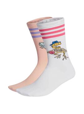 Chaussettes Adidas Fun Graphic Blanc et Rose