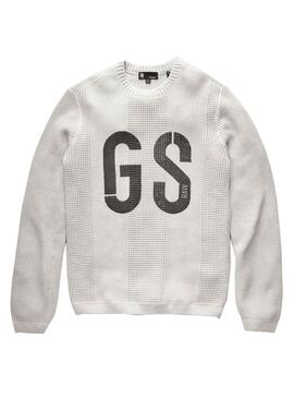 Pull G-Star Structuré Blanc pour Homme