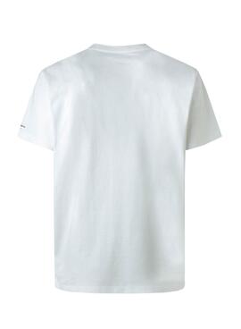 T-Shirt Pepe Jeans Wells Blanc pour Garçon