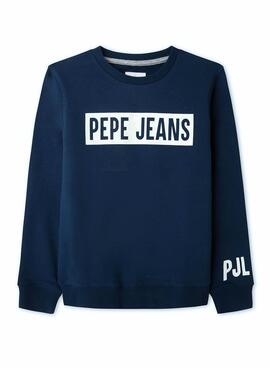 Sweat Pepe Jeans Jamie Bleu pour Garçon