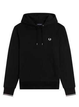 Sweat Fred Perry Noire Ribetes pour Homme