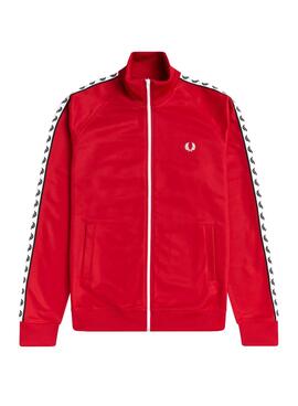 Veste Fred Perry Taped Track Rouge pour Homme
