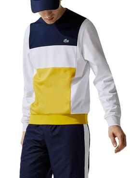 Sweat Lacoste Sport Colorblock Blanc Homme