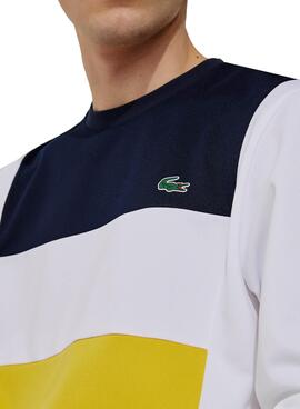 Sweat Lacoste Sport Colorblock Blanc Homme