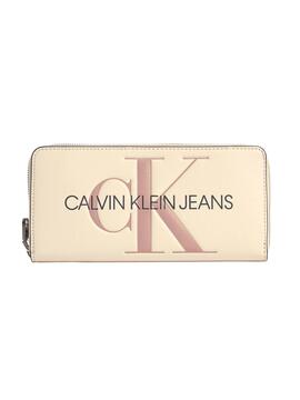 Portefeuille Calvin Klein Jeans Sculpted Beige Femme