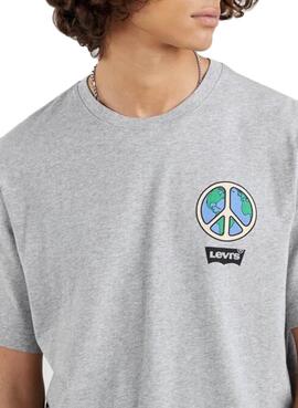 T-Shirt Levis Peace Gris pour Homme