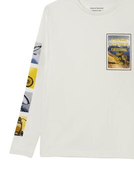 T-Shirt Mayoral Motor Blanc pour Garçon